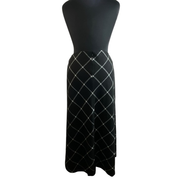 Jessica London Wool Blend Maxi Black and White Checkered Skirt - Picture 9 of 10